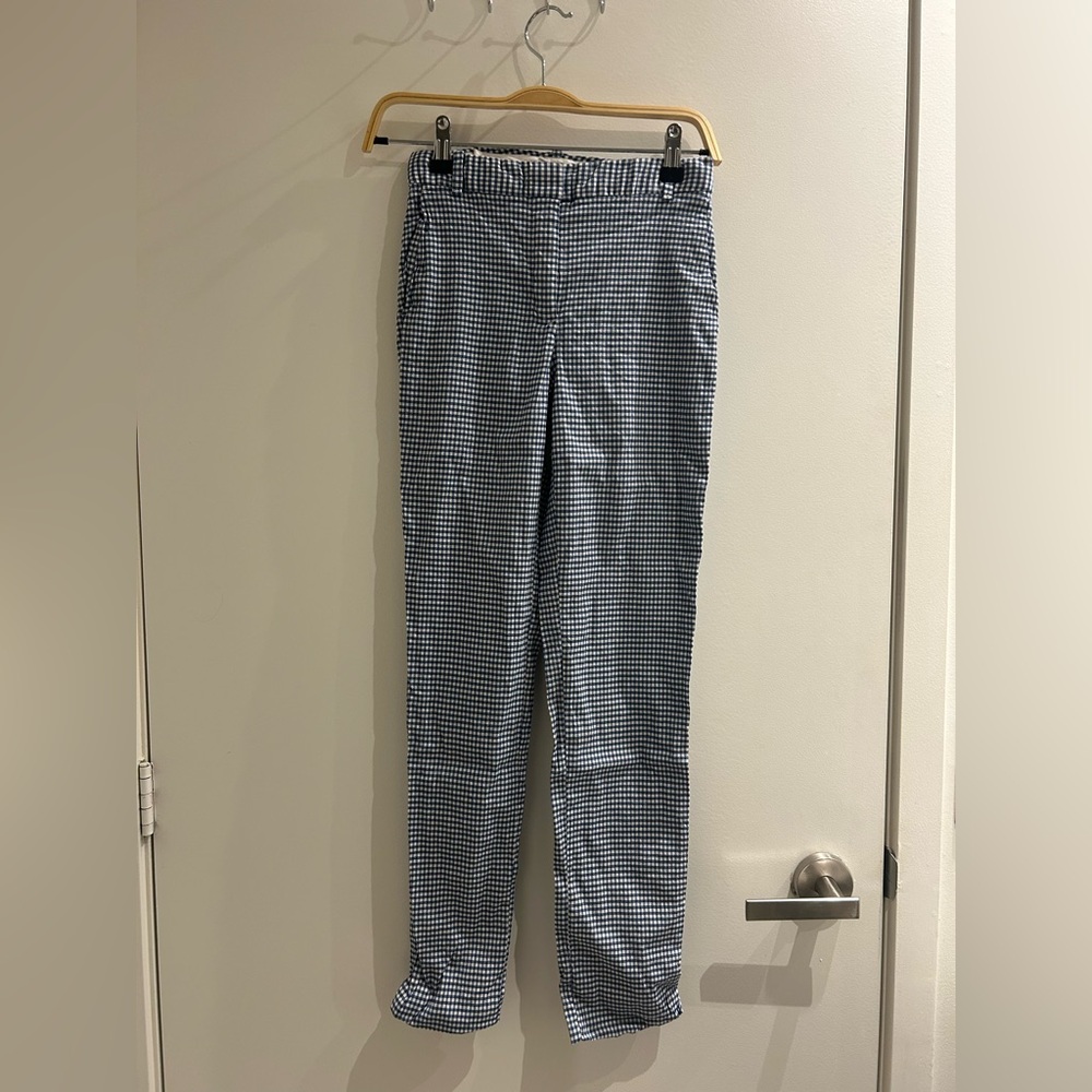 Massimo Dutti Blue Checkered Pants